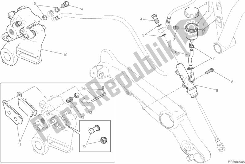 All parts for the Rear Brake System of the Ducati Scrambler Sixty2 Thailand USA 400 2017